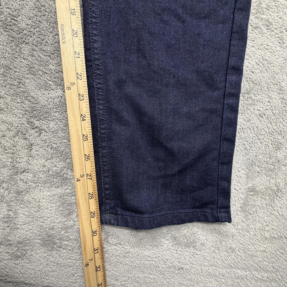 5.11 Jeans Mens 40x30 Blue Slim Tapered Dark Wash Denim Zip Pockets Logo Tab - Picture 3 of 7